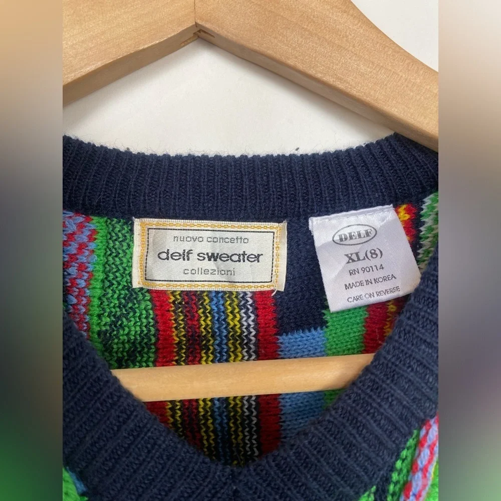 3D 90s Sweater‎ Vest V-neck Colorful